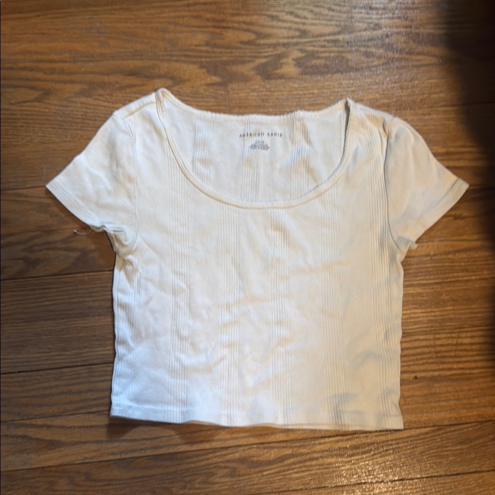 American Eagle Outfitters Off-White Ribbed Top